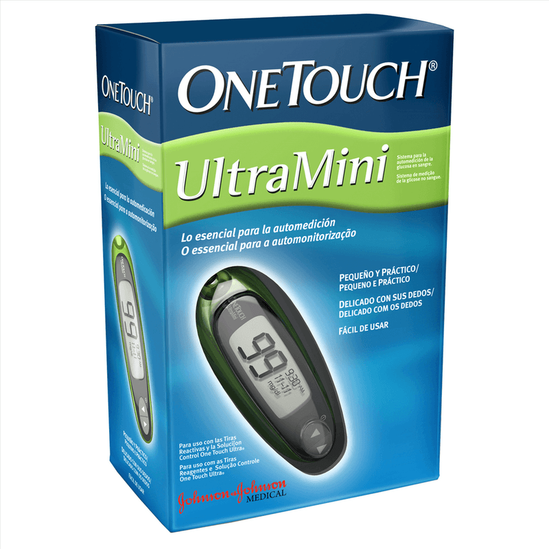 ONE TOUCH ULTRA MINI PRATA KIT CONTENDO MONITOR DE GLICEMIA