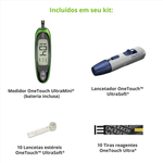 ONE TOUCH ULTRA MINI PRATA KIT CONTENDO MONITOR DE GLICEMIA