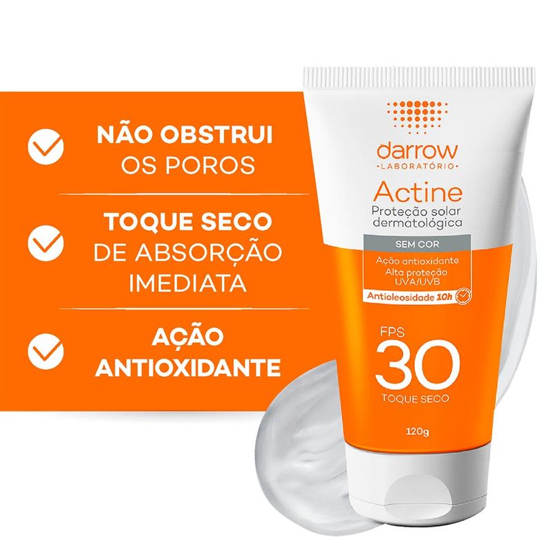 ACTINE PROTETOR SOLAR SEM COR FPS30 120G