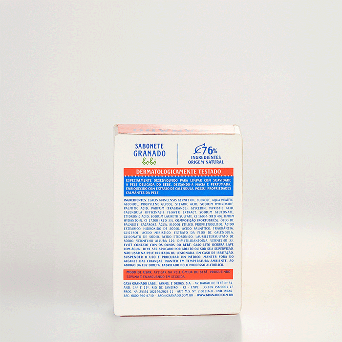 SABONETE GRANADO BEBE GLICERINA CALENDULA 90G