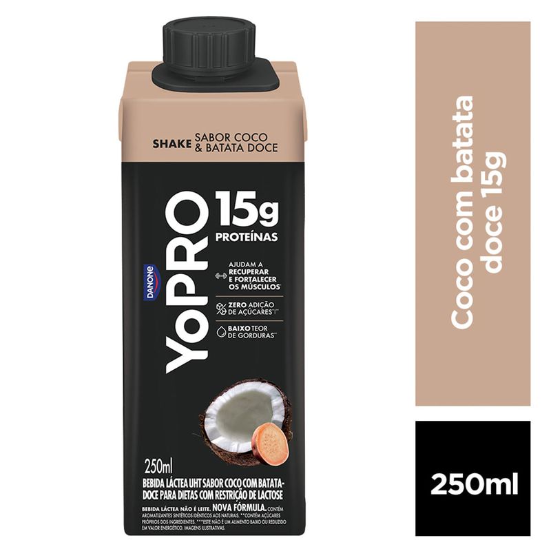 YOPRO BEBIBA LACTEA DANONE COCO C/BATATA DOCE 250ML