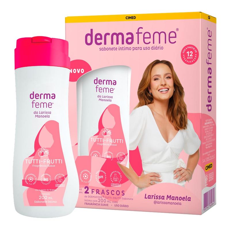 SABONETE INTIMO DERMAFEME LIQUIDO TUTTI-FRUTTI  2UN 200ML