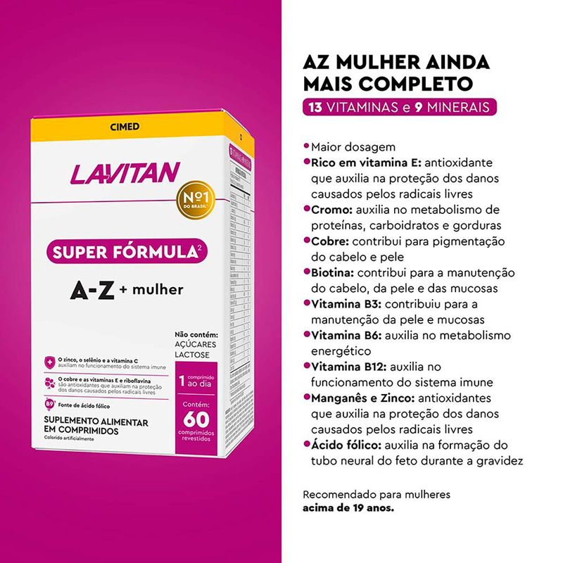 LAVITAN MULTI MULHER 5 GANHOS 60CPR