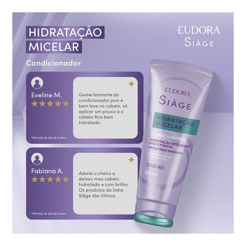 EUDORA SIAGE CONDICIONADOR HIDRATAÇAO MICELAR 200ML