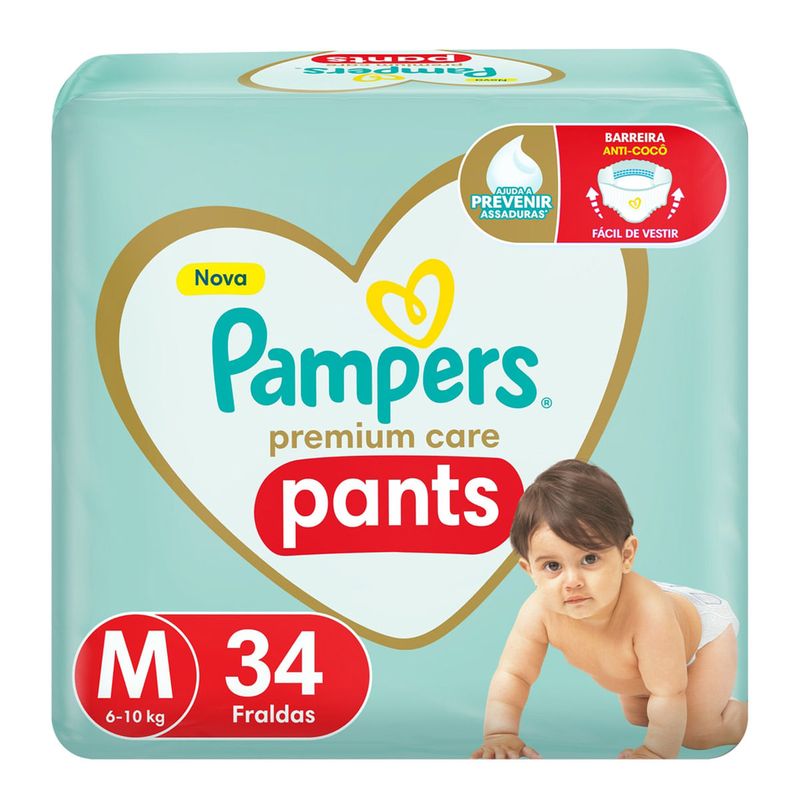 FRALDA PAMPERS PANTS M 34UN