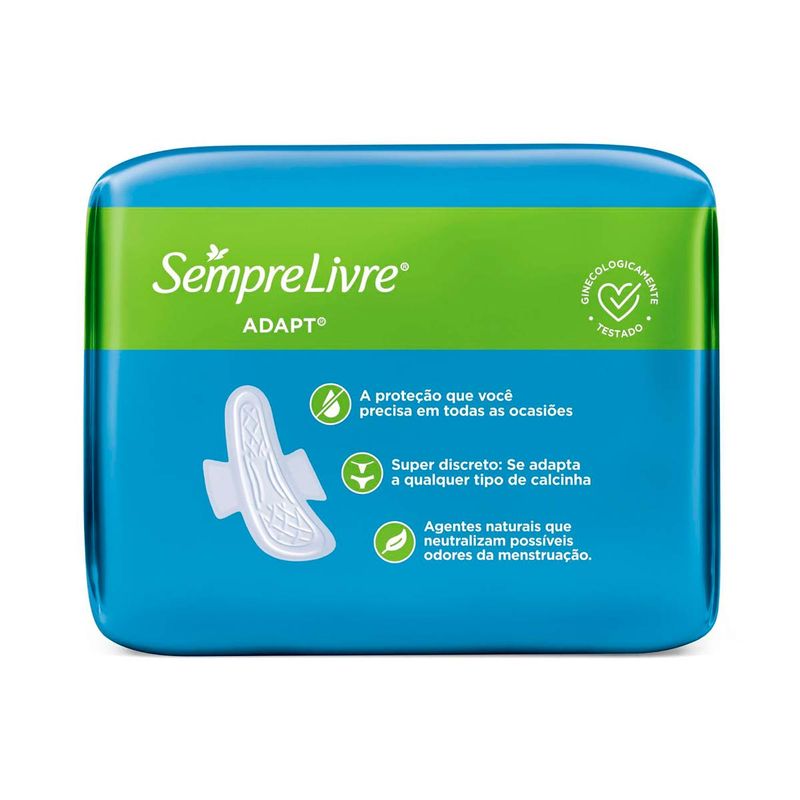 ABSORVENTE SEMPRE LIVRE ADAPT COBERTURA SUAVE COM ABAS 8UN