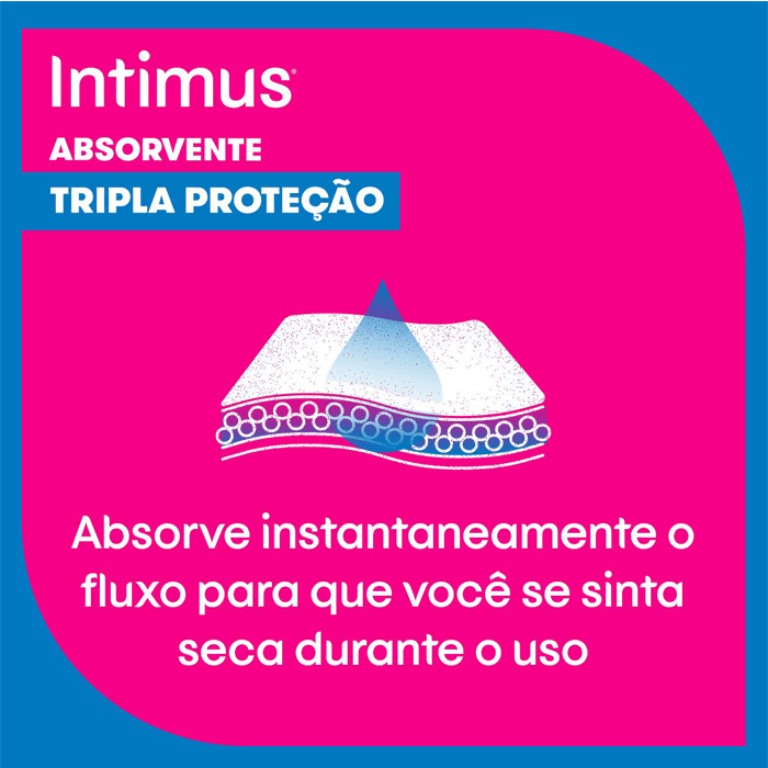ABSORVENTE INTIMUS TRIPLA PROTEÇAO COBERTURA SECA SEM ABAS 8