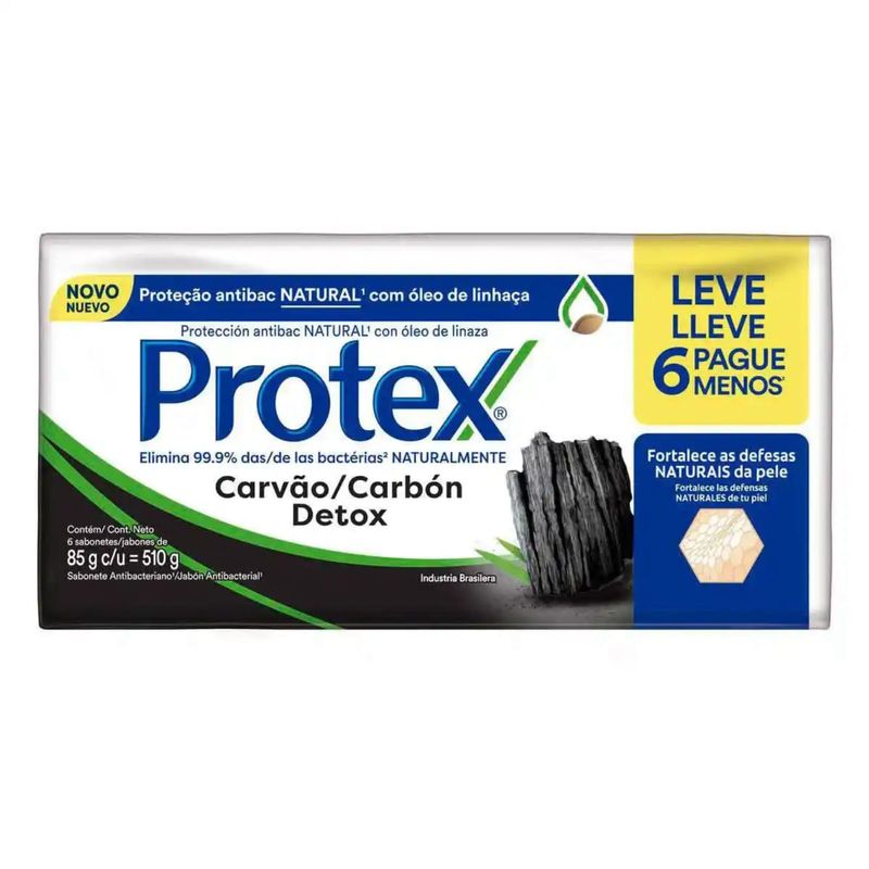 SABONETE PROTEX CARVAO DETOX LEVE 6 PAGUE 5 85G