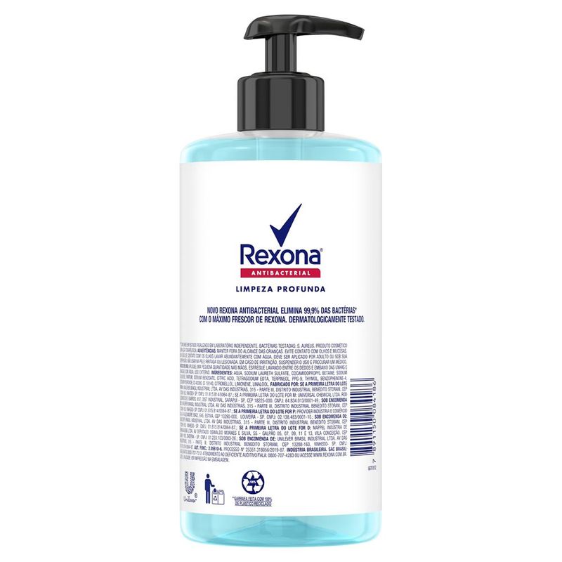 SABONETE LIQUIDO REXONA ANTIBACTERIAL LIMPEZA PROFUNDA MAOS