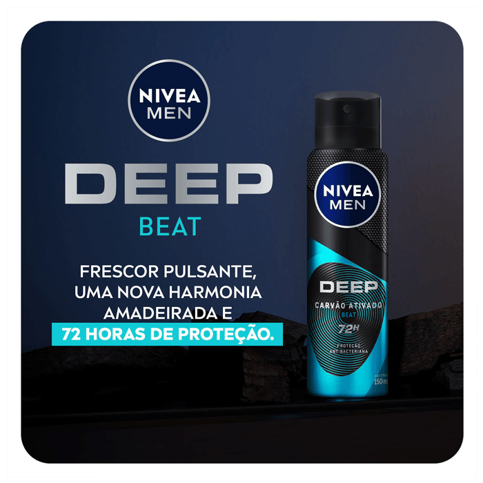 NIVEA DESODORANTE AE DEEP CARVAO ATIVADO BEAT 150ML
