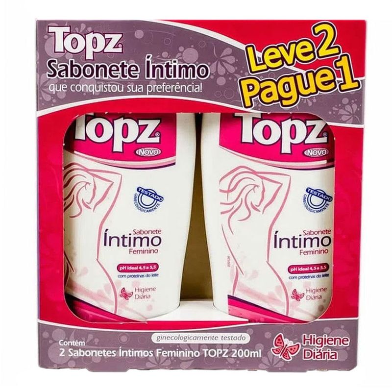 SABONETE LIQUIDO INTIMO TOPZ SUAVE 200ML L2P1