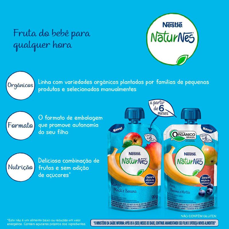 PAPINHA NESTLE NATURNES PERA E MANGA 99G