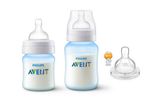 KIT MAMADEIRA PHILIPS AVENT ANTI COLIC 125ML+260ML+1BICO AZU