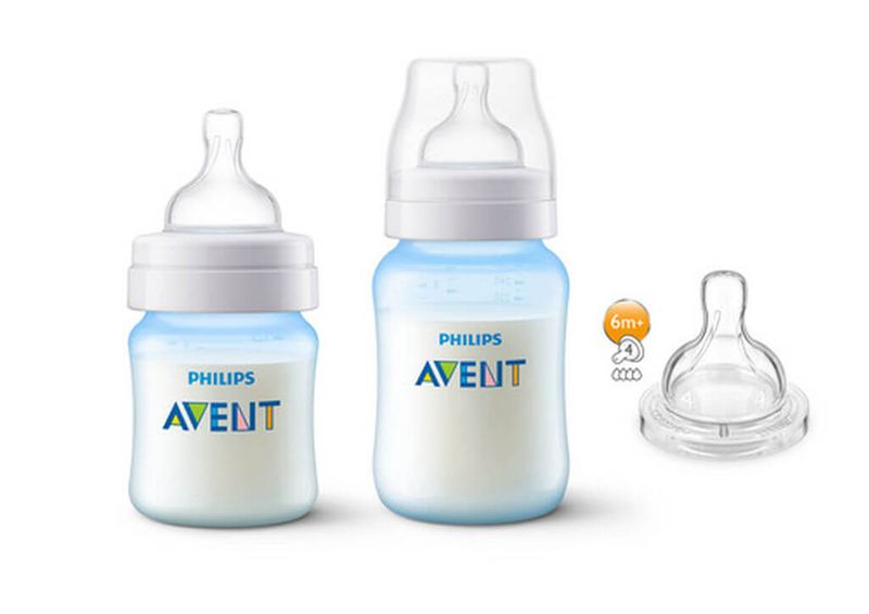 KIT MAMADEIRA PHILIPS AVENT ANTI COLIC 125ML+260ML+1BICO AZU