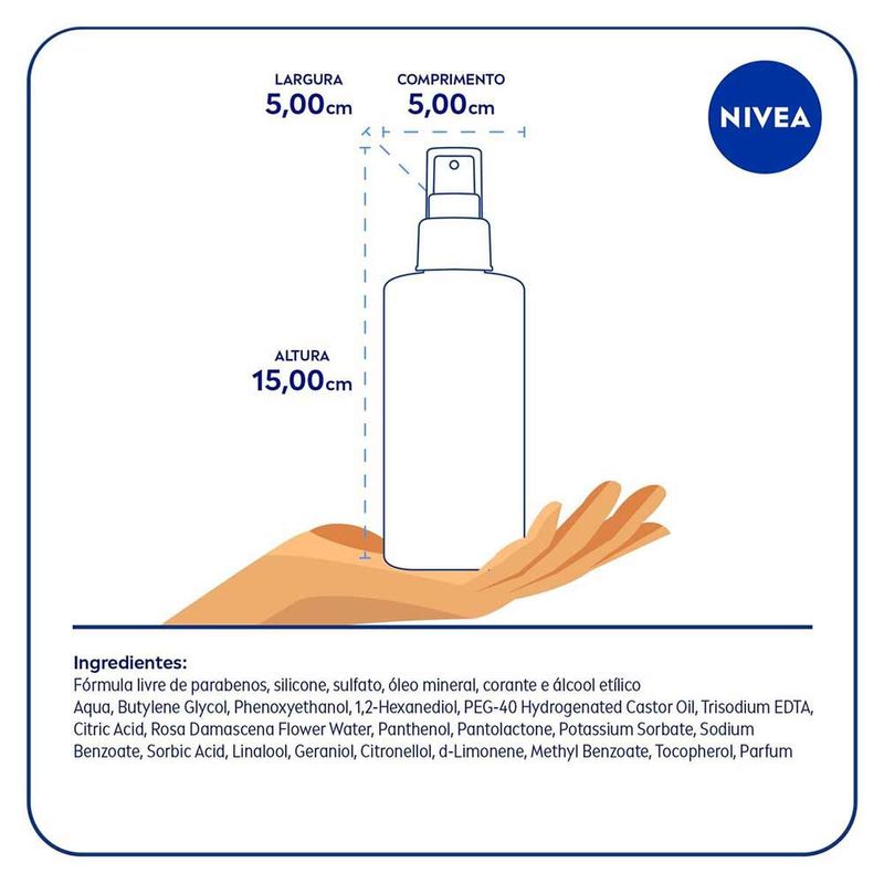NIVEA HIDRATANTE FACIAL MIST AQUA ROSE AGUA DE ROSAS 150ML