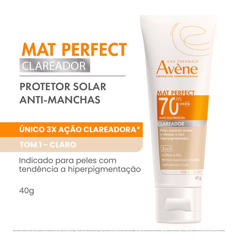 AVENE MAT PERFECT FLUIDO CLAREADOR COR CLARA FPS70 40G