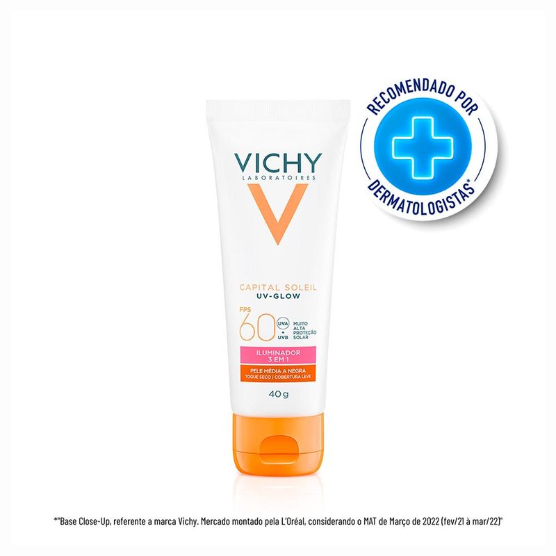 VICHY CAPITAL SOLEIL PROTETOR SOLAR GLOW FPS60 PELE MEDIA A