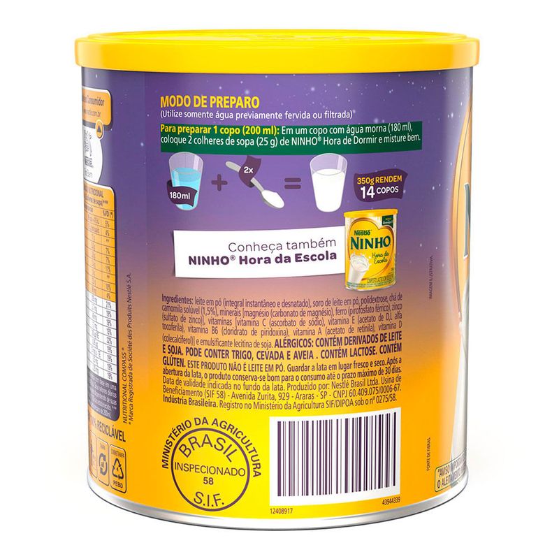 LEITE NINHO HORA DE DORMIR 350G