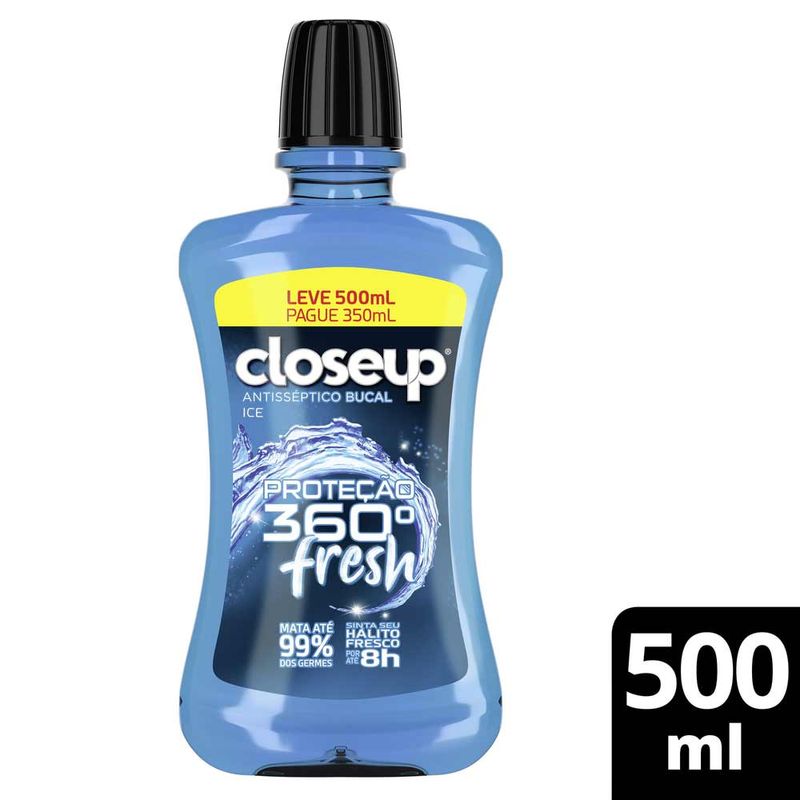 CLOSE UP ENXAGUATORIO BUCAL PROTEÇAO 360 FRESH ICE 500ML