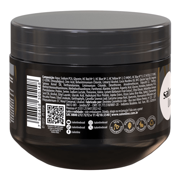 MASCARA DE HIDRATAÇAO SALON LINE MEU LISO MATIZADORA PRETO 3