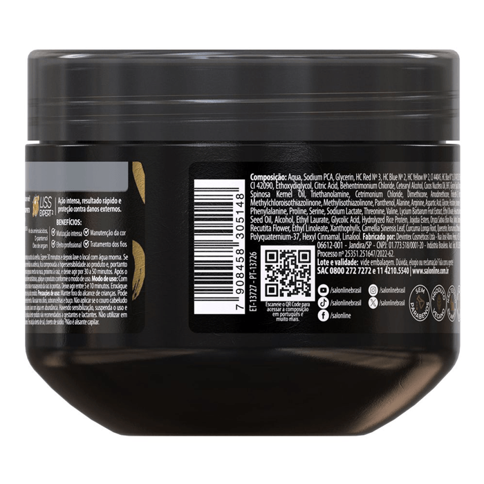 MASCARA DE HIDRATAÇAO SALON LINE MEU LISO MATIZADORA PRETO 3