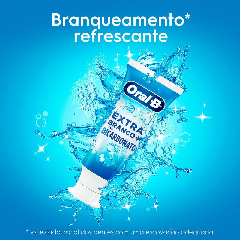 CREME DENTAL ORAL-B EXTRA BRANCO COM BICARBONATO DE SODIO 70