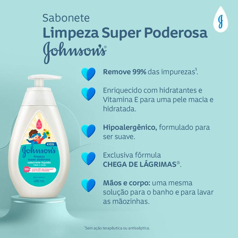 LIMPEZA SUPER PODEROSA SABONETE LÍQUIDO MÃOS E CORPO JOHNSON