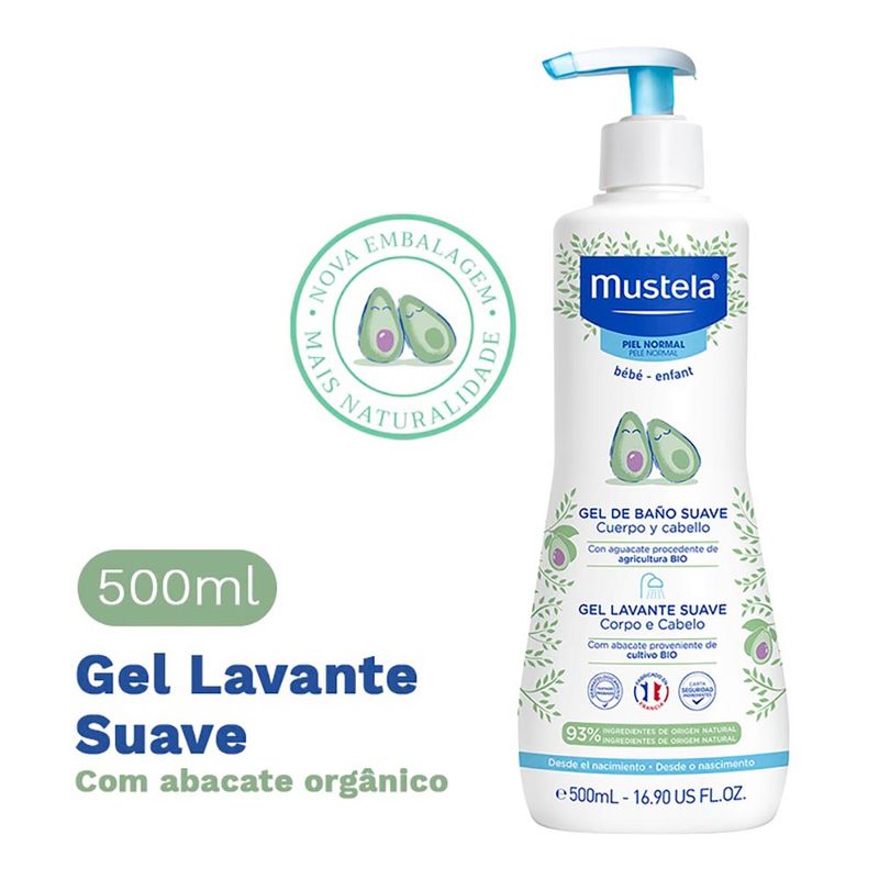MUSTELA GEL LAVANTE SUAVE CABELO E CORPO 500ML