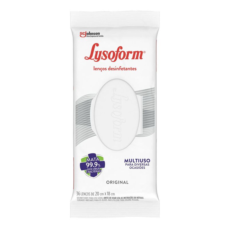 LENÇO LYSOFORM UMEDECIDO DESINFETANTE ORIGINAL 36UN