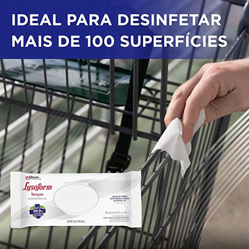 LENÇO LYSOFORM UMEDECIDO DESINFETANTE ORIGINAL 36UN