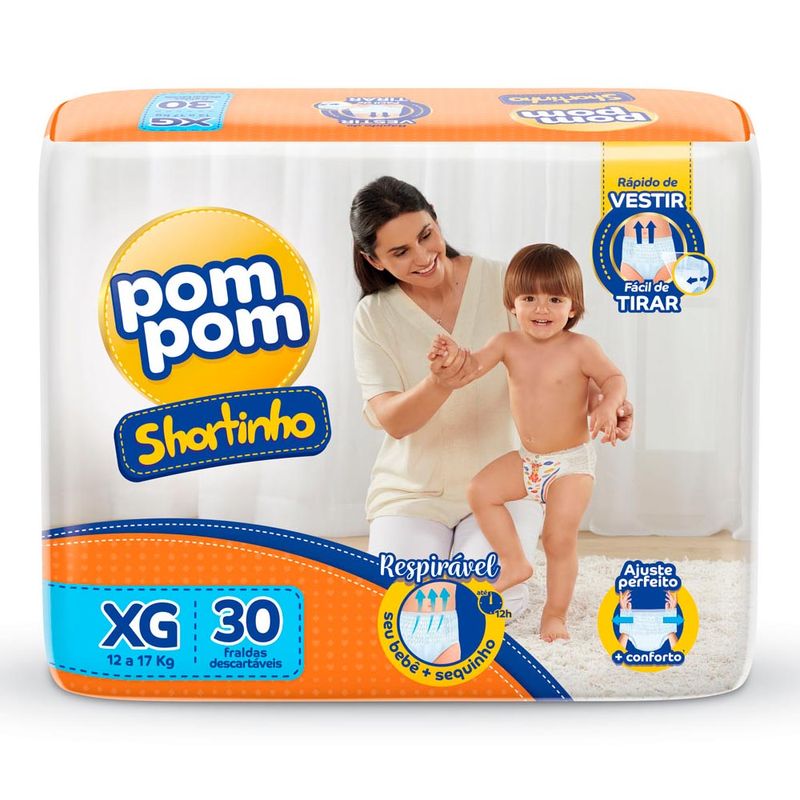 FRALDA POM POM SHORTINHO JUMBO XG 30UN