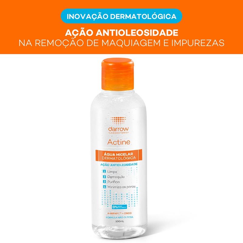 ACTINE AGUA MICELAR AÇAO ANTIOLEOSIDADE 100ML