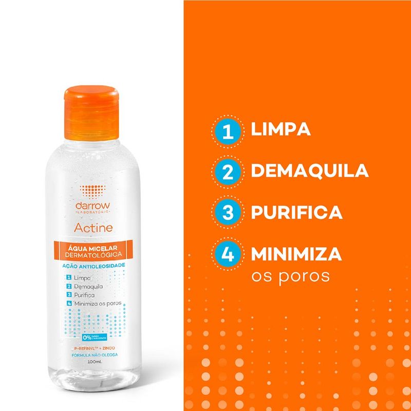 ACTINE AGUA MICELAR AÇAO ANTIOLEOSIDADE 100ML