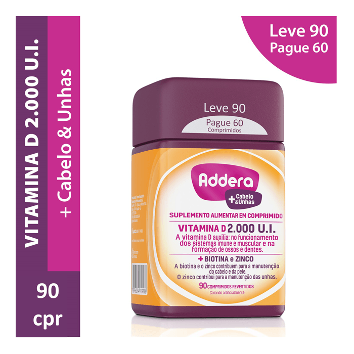 ADDERA CABELOS E UNHAS 90CPR