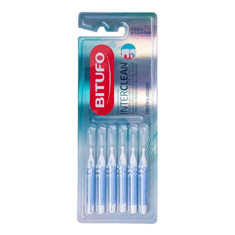 ESCOVA BITUFO INTERDENDAL INTERCLEAN CONICO 2,5A4MM 6UN