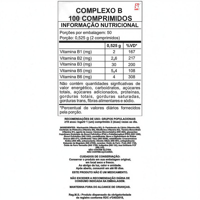 COMPLEXO B ARTE NATIVA 100CPR