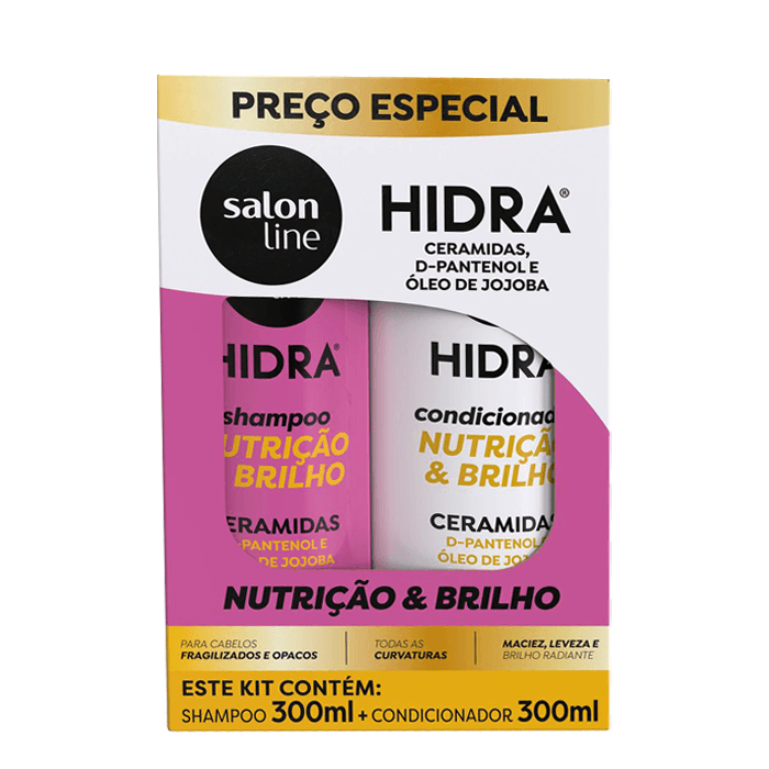 KIT SALON LINE SHAMPOO CONDICIONADOR HIDRA CERAMIDA 300ML