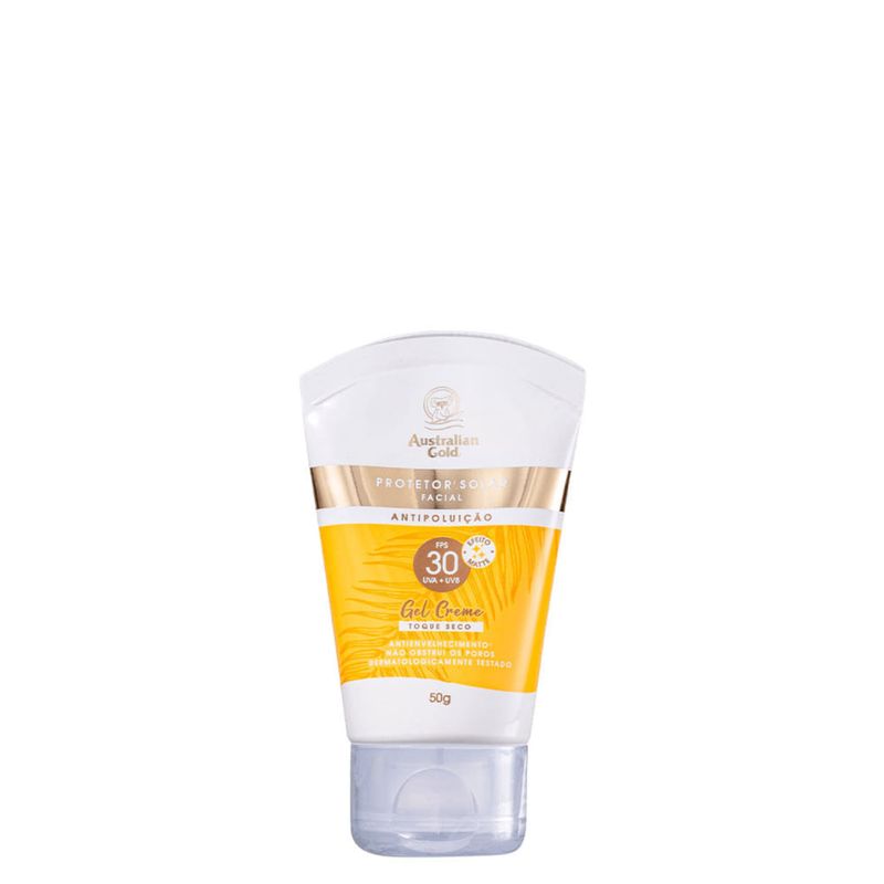 AUSTRALIAN GOLD PROTETOR SOLAR FPS30 FACIAL GEL CREME 50G