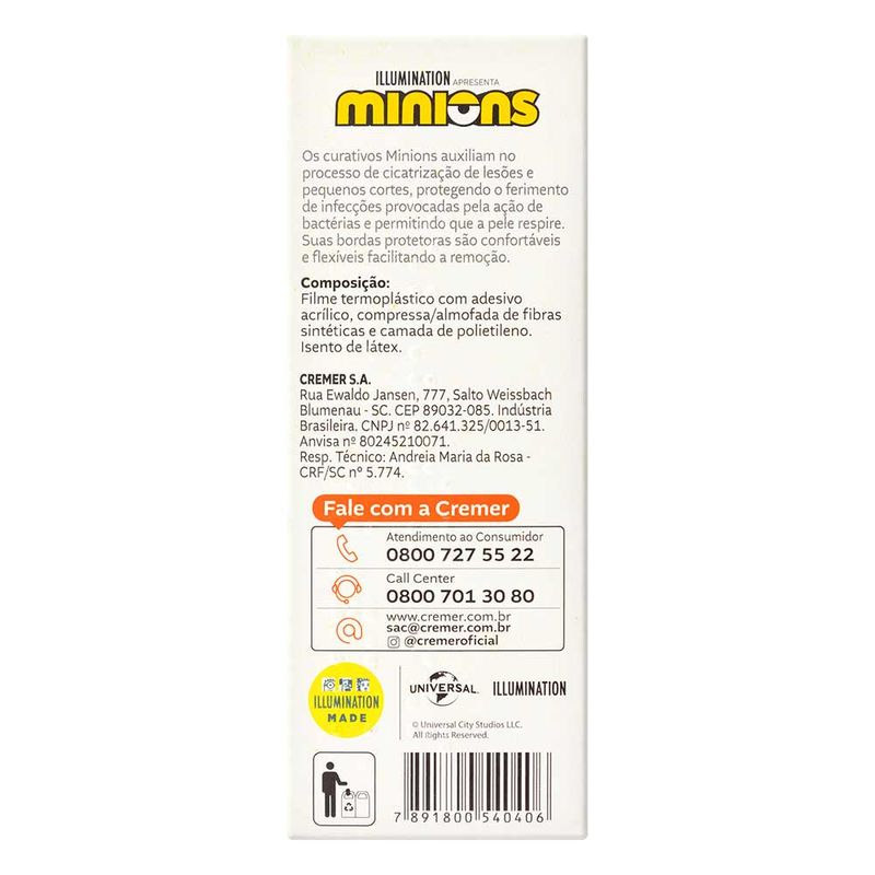 CURATIVO CREMER MINIONS 10UN
