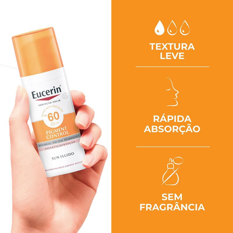 EUCERIN PROTETOR SOLAR PIGMENT CONTROL SUN FLUIDO FPS60 50ML