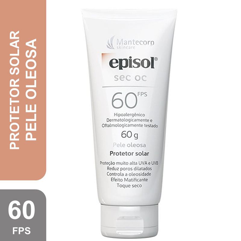 EPISOL SEC OC PROTETOR SOLAR PELE OLEOSA FPS60 60G