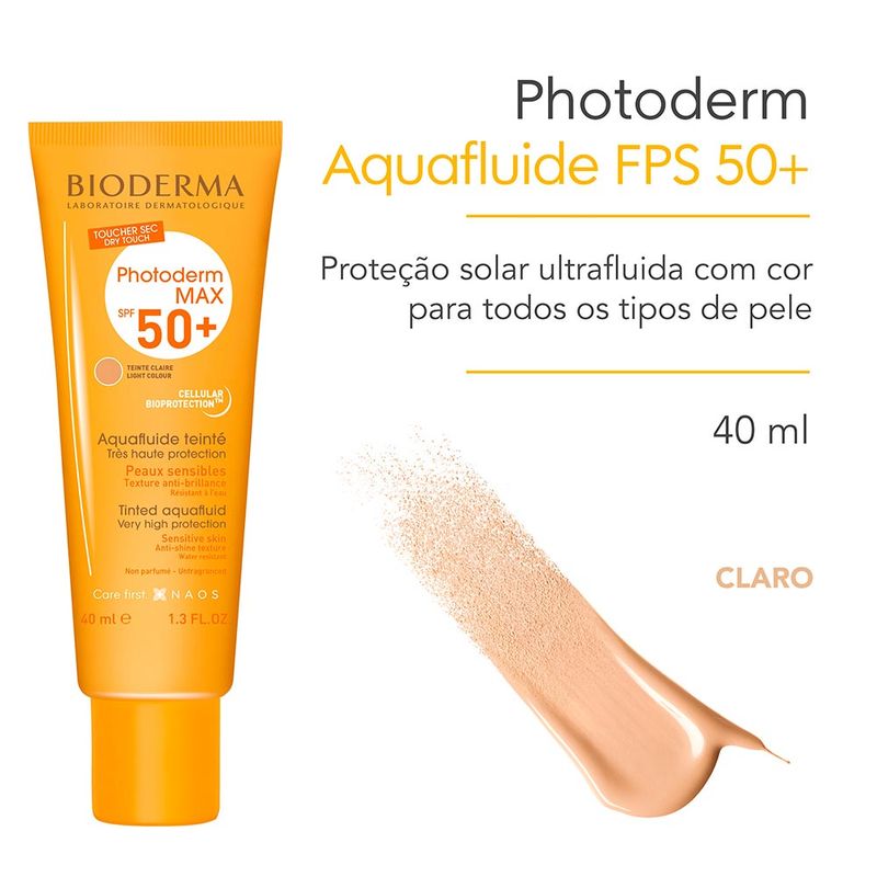BIODERMA PHOTODERM MAX AQUAFLUIDE COR CLARA FPS50+ 40ML