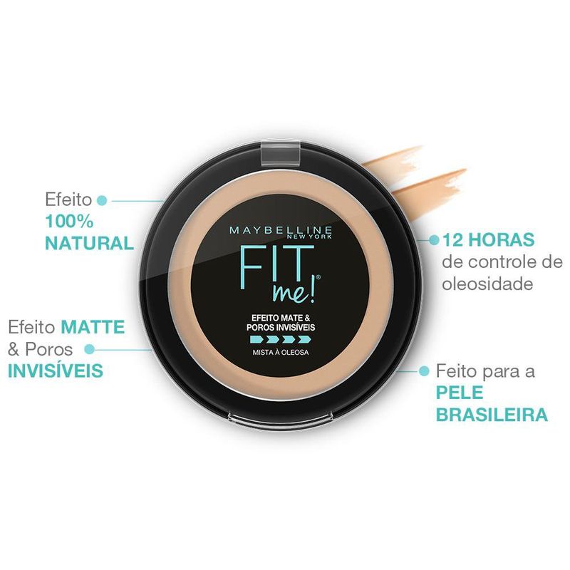 PO COMPACTO MAYBELLINE FIT ME COR 00 TRANSLUCIDO 10G