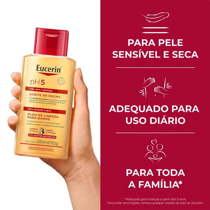 EUCERIN PH5 OLEO DE LIMPEZA PARA BANHO PELE SENSIVEL E SECA