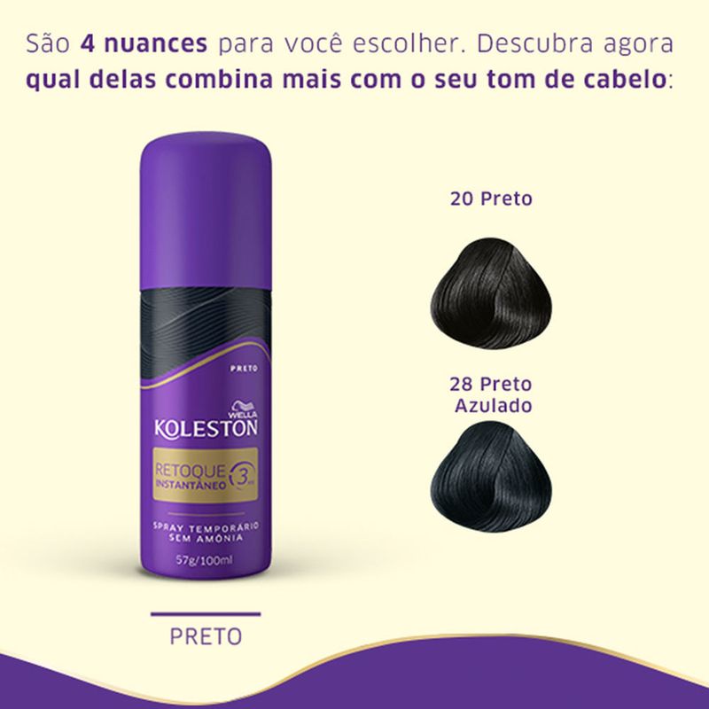 RETOQUE INSTANTANEO KOLESTON PRETO SPRAY 100ML