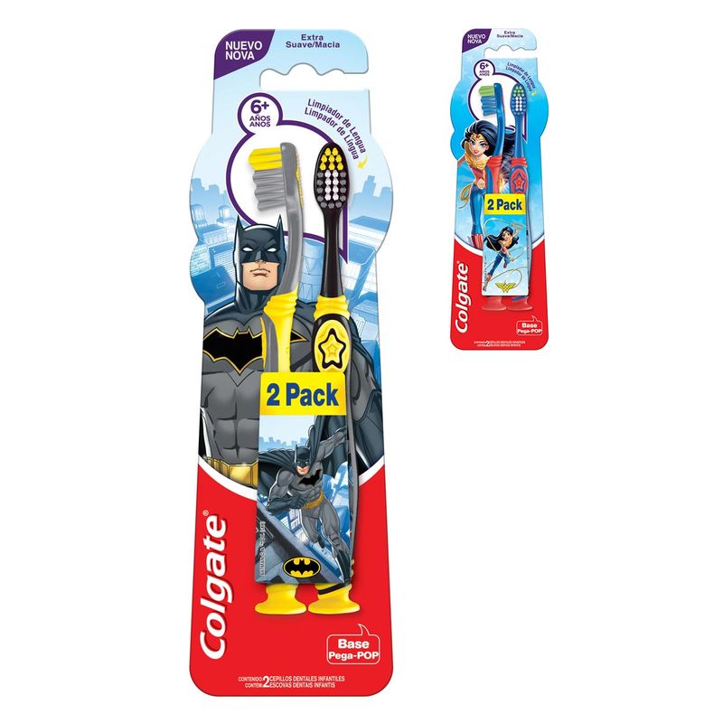 ESCOVA DENTAL INFANTIL COLGATE SMILES LIGA DA JUSTIÇA EXTRA