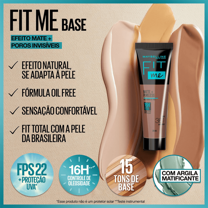 BASE LIQUIDA MAYBELLINE FIT ME COR 080 CLARO ELEGANTE 30ML