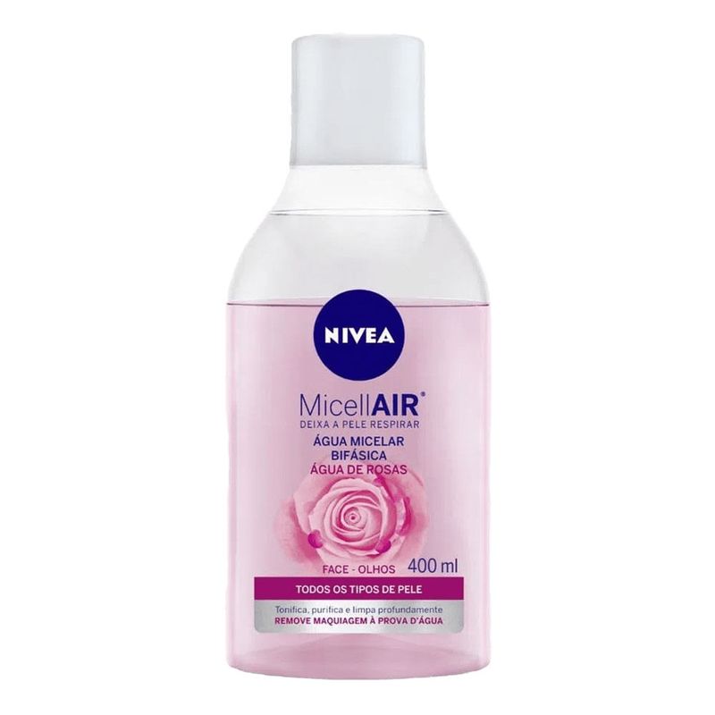 NIVEA AGUA MICELAR BIFASICA AGUA DE ROSAS 400ML
