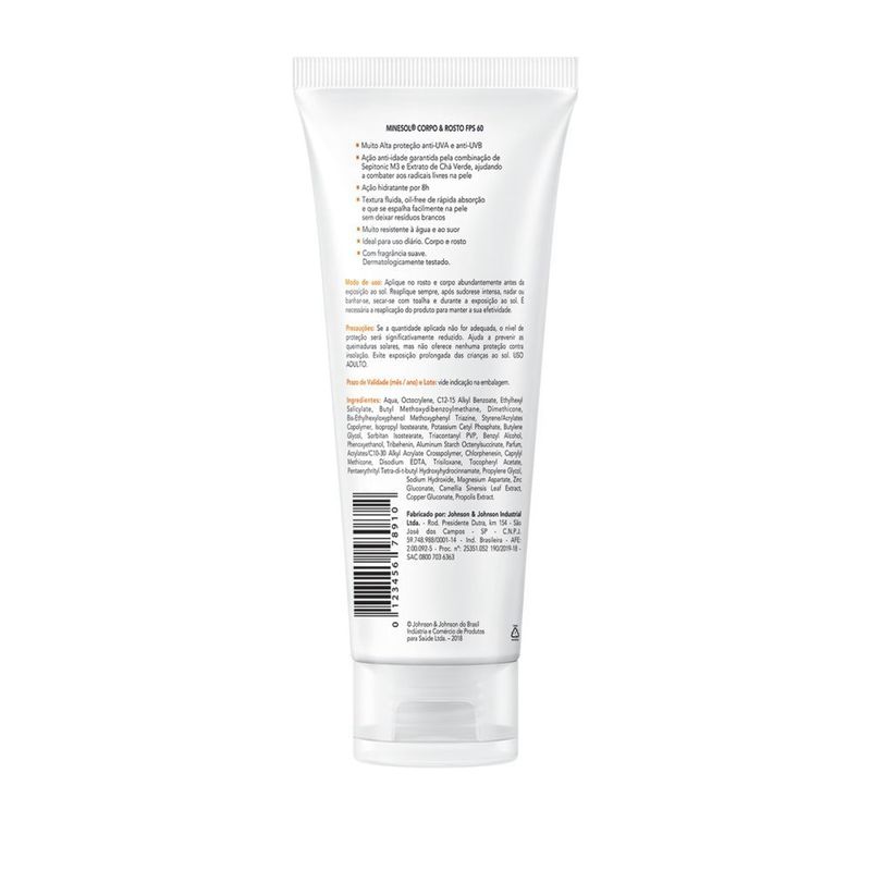 ROC MINESOL PROTETOR SOLAR ROSTO E CORPO FLUIDO HIDRATANTE F