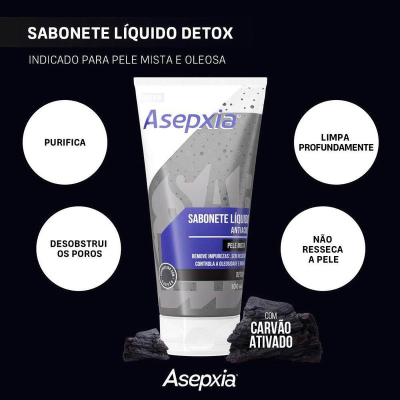 ASEPXIA SABONETE LIQUIDO ANTIACNE DETOX 100ML